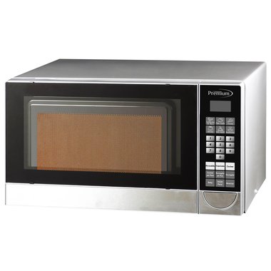 Premium Levella 0.7 Cubic Foot Stainless Steel Microwave Oven with 10 Power Levels and Digital Control Panel