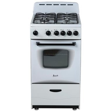 Avanti 20" White Freestanding Gas Range With 2.2 CuFt Oven