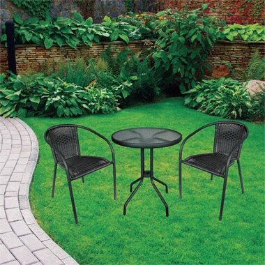 Doral Designs Bistro Wicker 3 Piece Patio Group