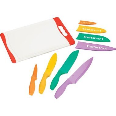 Cuisinart 9 Piece Color Knives Set With Cutting Board