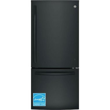 GE 21.0 CuFt Black 2 Door Bottom Freezer Refrigerator