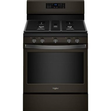 Whirlpool 30" Black Stainless Freestanding Gas Range With 5 CuFt Self-Cleaning Oven