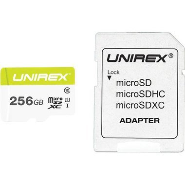 UNIREX 256GB High Performance Micro SD Card With Full Size Adapter