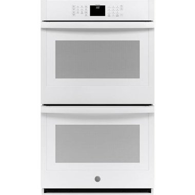 GE 30" Smart Double Self Cleaning Wall Oven In White