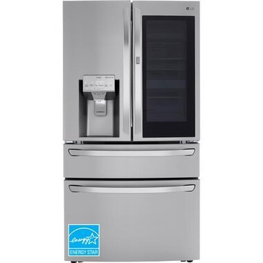 LG 23.0 CuFt InstaView Counter-Depth 4-Door French Door Refrigerator With Craft Ice Maker In Stainless Steel