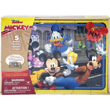 Cardinal 5 Pk. Mickey Mouse Wood Puzzles