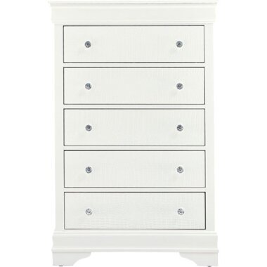 Global Furniture Pompei Metallic White Chest