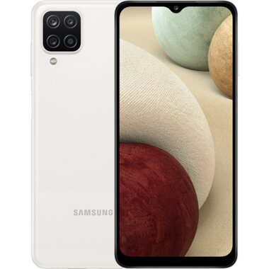 Samsung 6.5" Galaxy A12 Quad Rear Camera 48/5/2/2MP Selfie Camera 8MP 4G LTE 64GB Storage 4GB RAM White Unlocked Smartphone - Latin Version