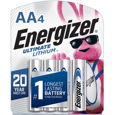 Energizer Ultimate Lithium AA Batteries, 4 Pack