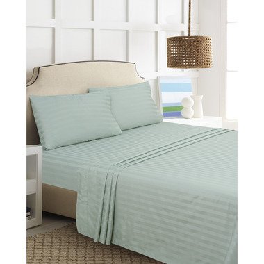 Coastal Retreat 500TC Full Size Bedsheet Set In Sage Green
