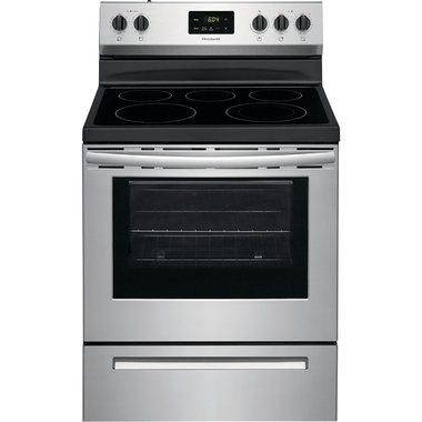 Frigidaire 5.3 CuFt Freestanding 5 Element Electric Range With 1.8 CuFt 1000 Watt Over-The-Range Microwave In Stainless Steel