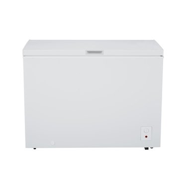 Premium Levella 10.4 Cubic Foot Chest Freezer with One Freezer Basket and Front Wheels in White